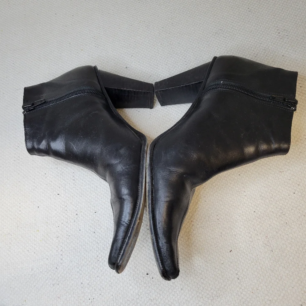 Spatarella Napoli Size 37 Vintage Square Toe Side Zip Booties